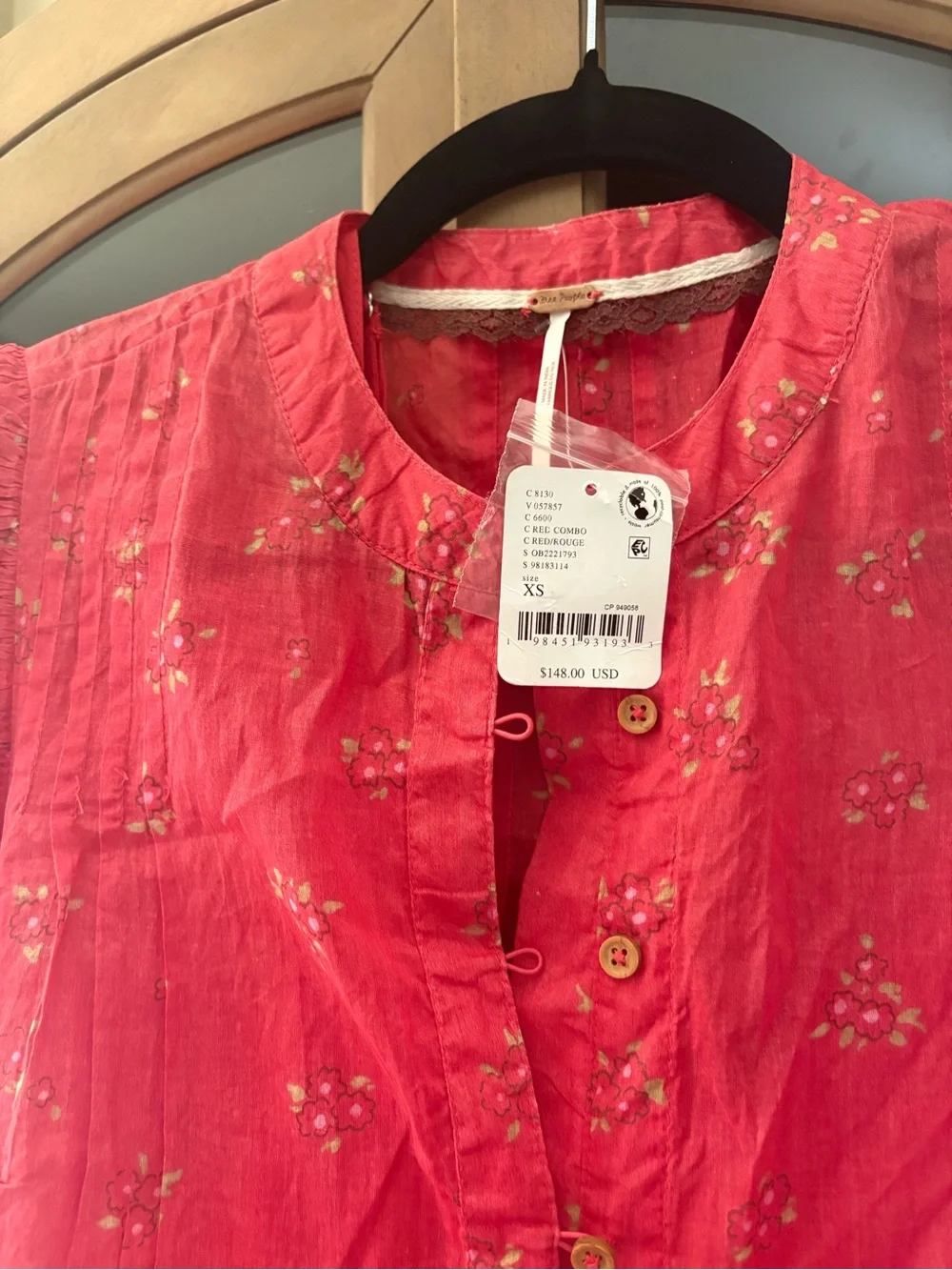 NWT Free People Bella Mae Midi Dress IN red size XS